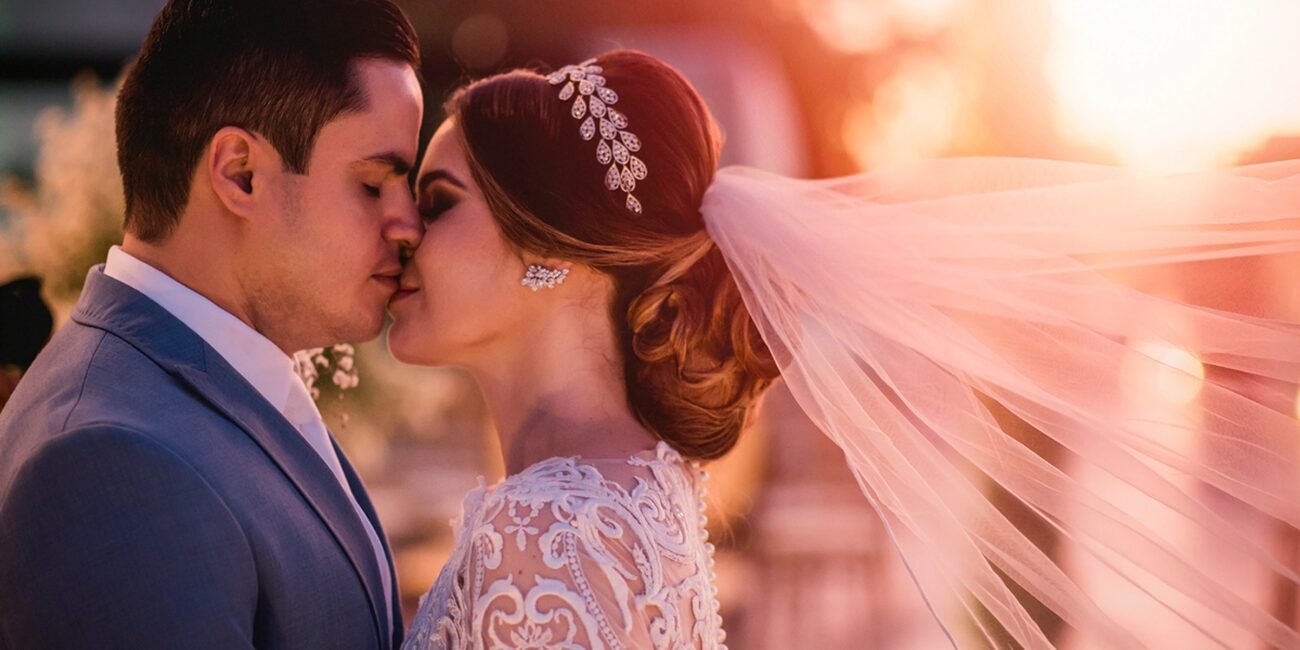 Beijo do casal no casamento no La Terrase Maison em Fortaleza-CE